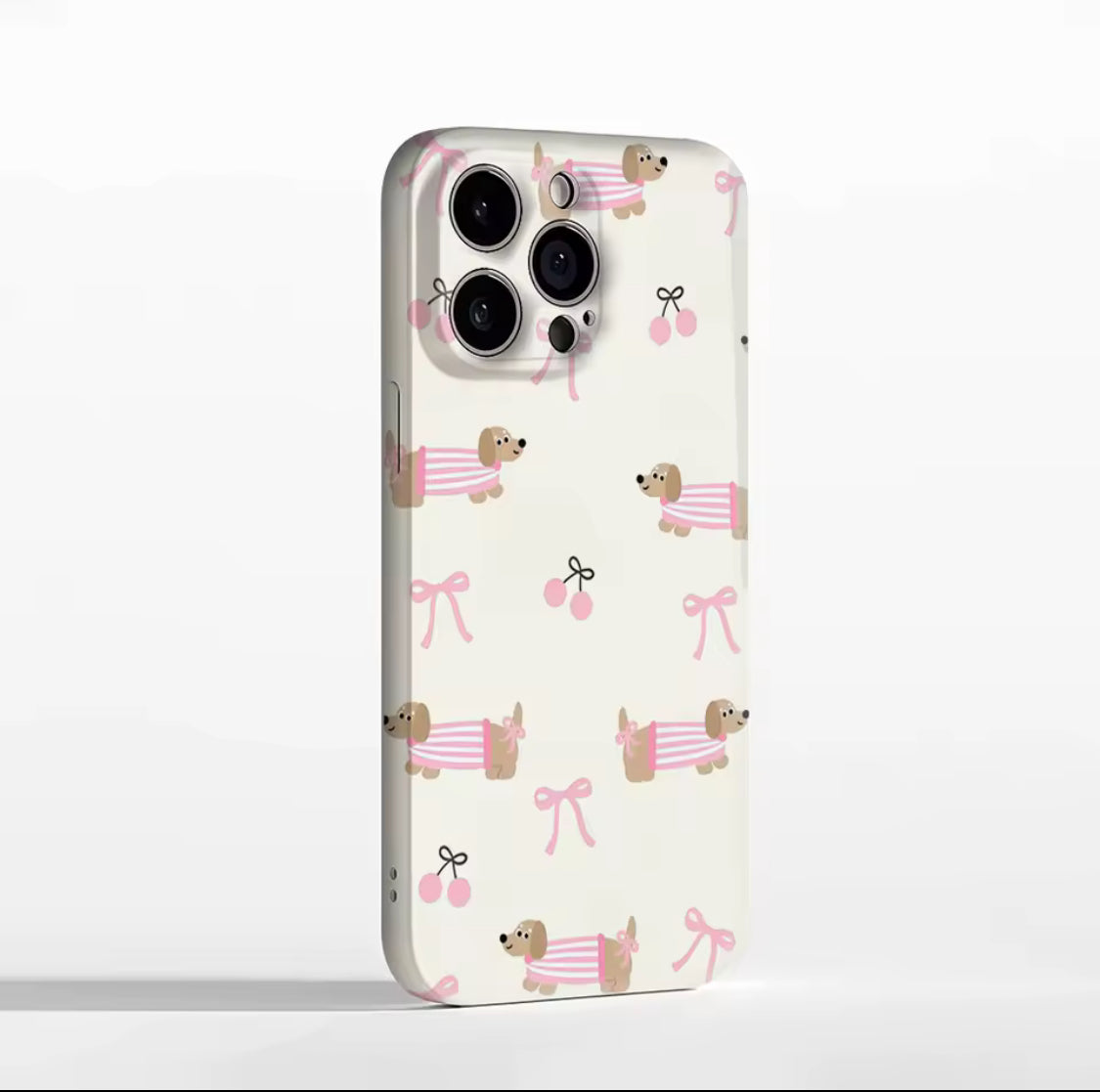 Dachshund Cherry Bow Print IPhone17
